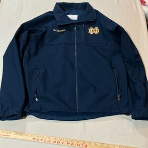 Columbia Men's Dark Blue Windbreaker with Gold Accents